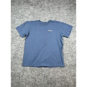Vissla T Shirt Mens Blue Surf Tropical Palm Wave Graphic Crew Neck Everyday